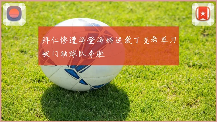 拜仁惨遭海登海姆逆袭丁克希单刀破门助球队夺胜